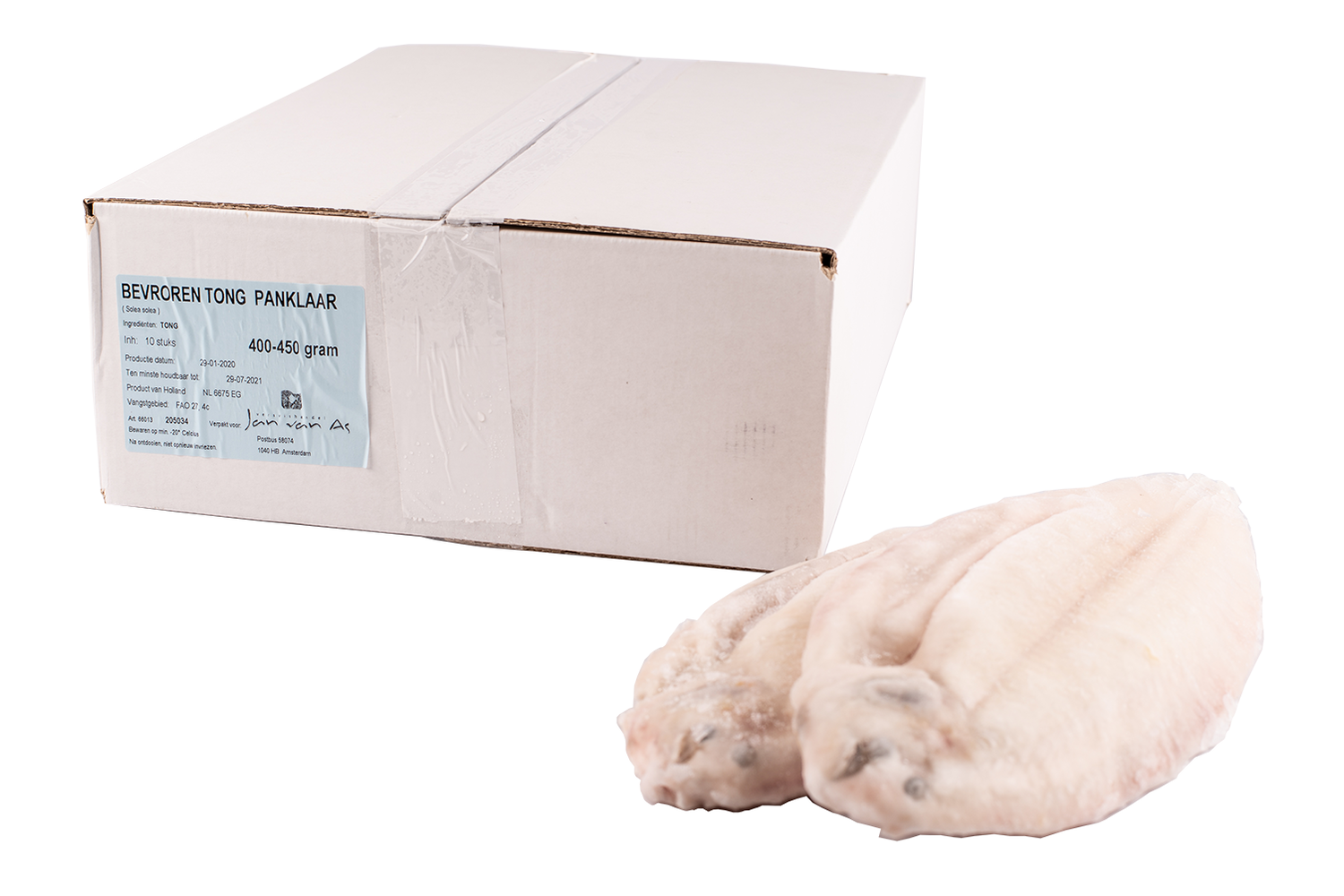 Tong schoon 400-450gr netto doos 10st diepvries