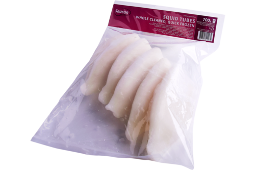 Squid clean U/5 bag 1kg frozen