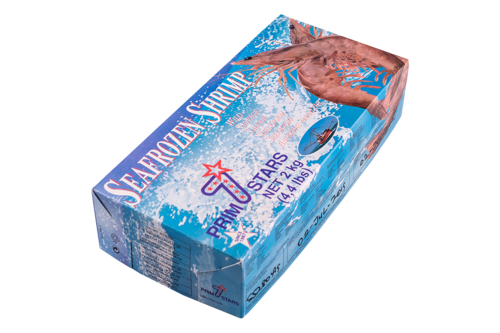 Gamba white Nigeria with head nr. 5 box 2 kg froze