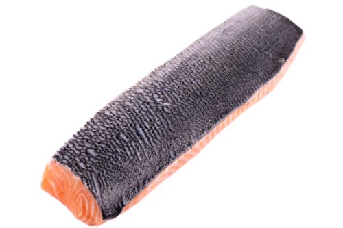 Salmon loin with skin scales off 