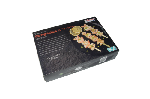 ASC Pangasius/vannamei shrimp skewers 800g frozen