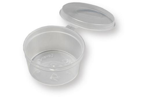 Hinged Sauce cup  with lids  2oz/60 cc ds.1000 stk